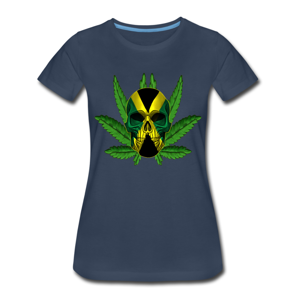 Frauen Premium T-Shirt - Jamaika Skull - Navy