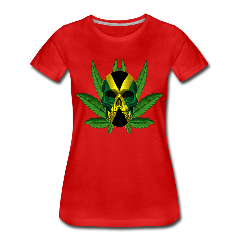 Frauen Premium T-Shirt - Jamaika Skull - Rot