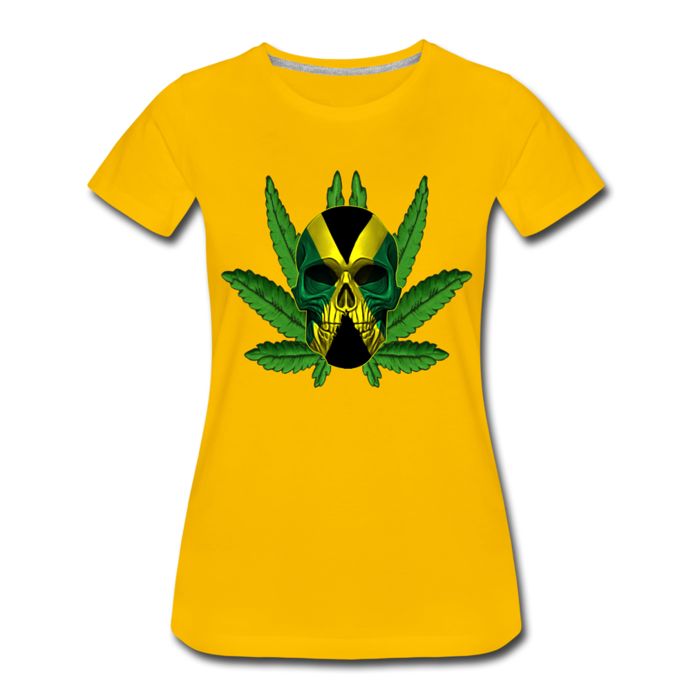 Frauen Premium T-Shirt - Jamaika Skull - Sonnengelb