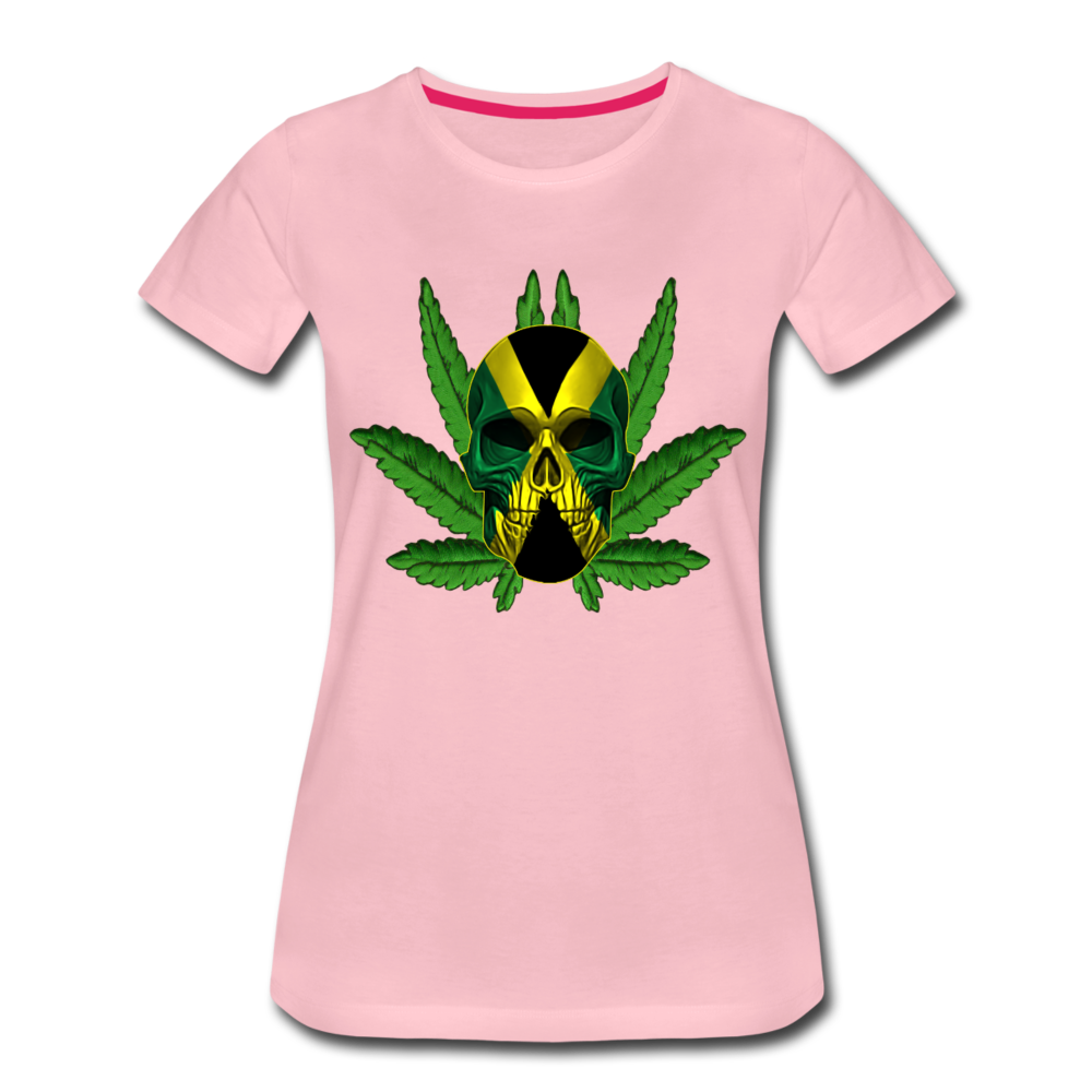 Frauen Premium T-Shirt - Jamaika Skull - Hellrosa