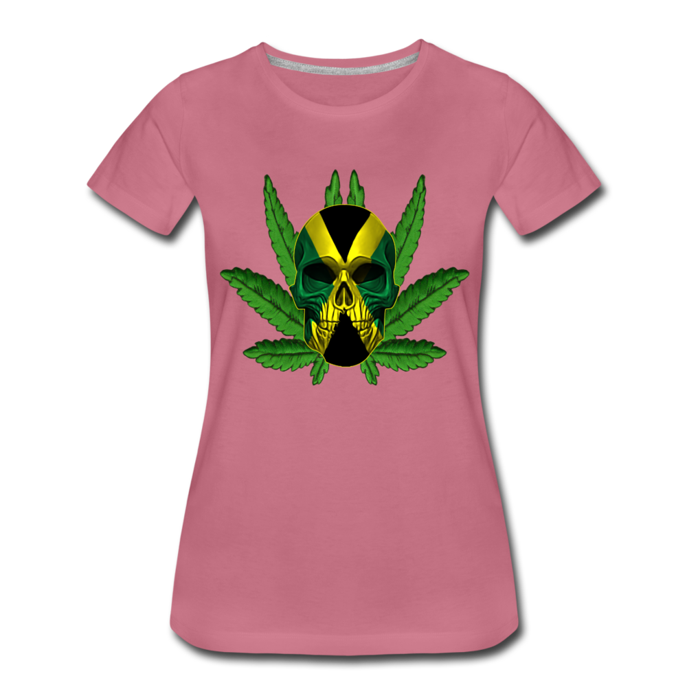 Frauen Premium T-Shirt - Jamaika Skull - Malve