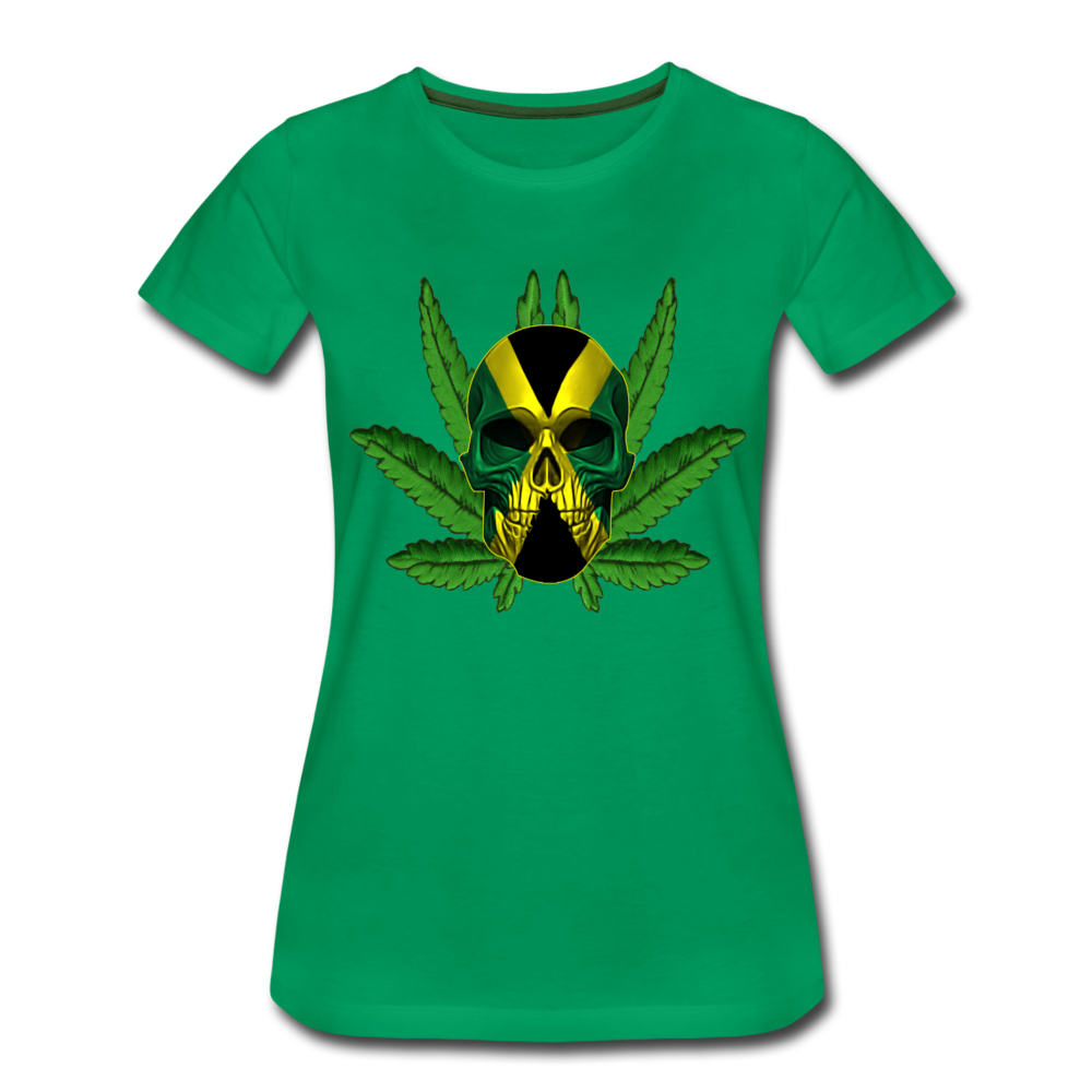 Frauen Premium T-Shirt - Jamaika Skull - Kelly Green