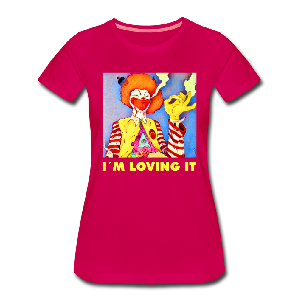 Frauen Premium T-Shirt - i´m loving it - dunkles Pink