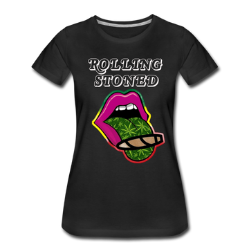 Frauen Premium T-Shirt - Rolling Stoned - Schwarz