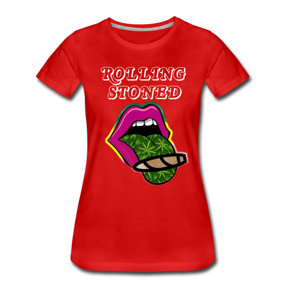 Frauen Premium T-Shirt - Rolling Stoned - Rot