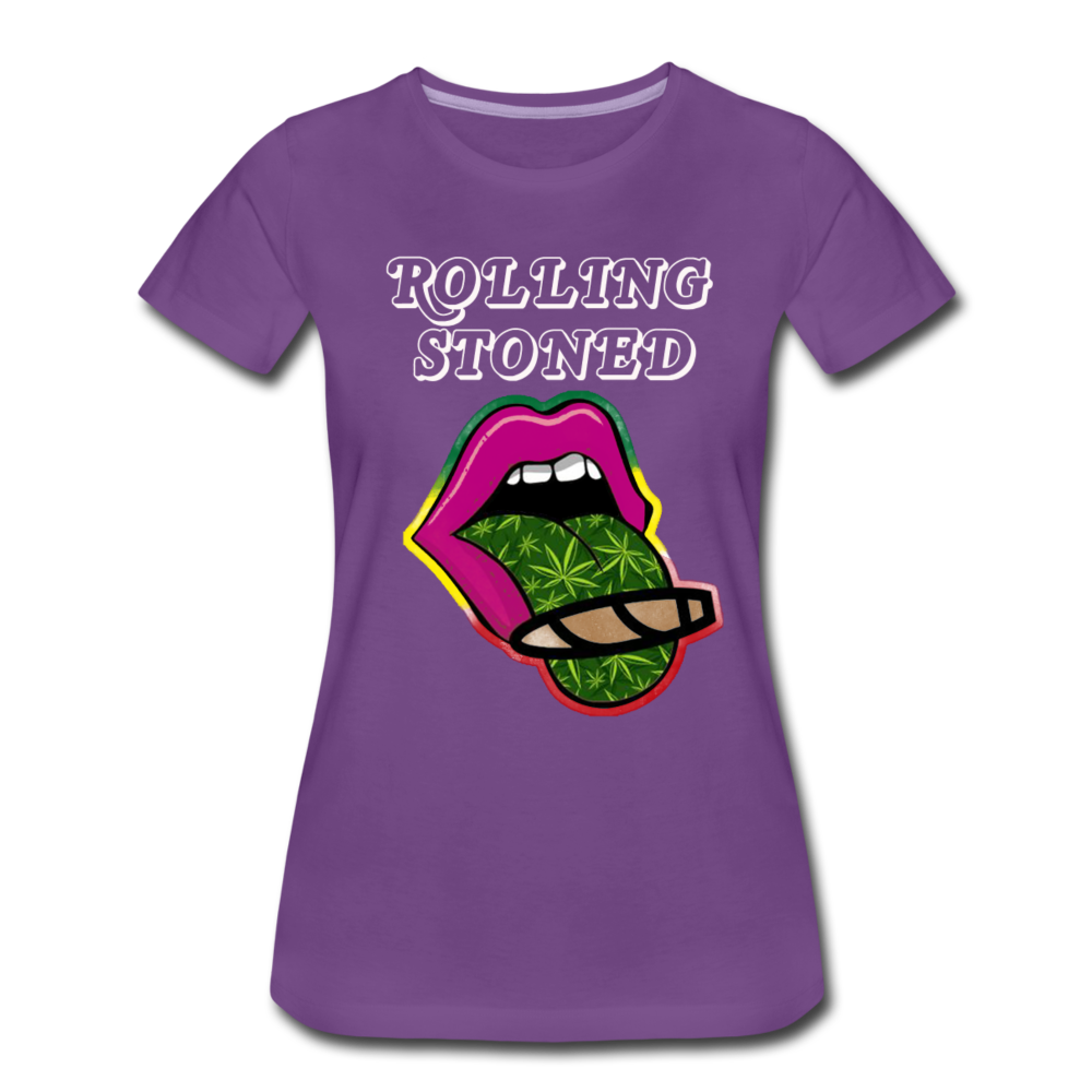 Frauen Premium T-Shirt - Rolling Stoned - Lila