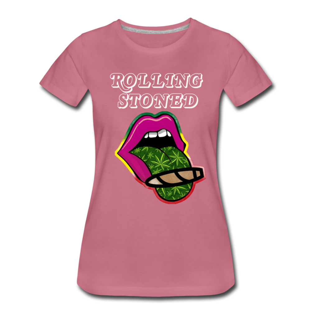 Frauen Premium T-Shirt - Rolling Stoned - Malve