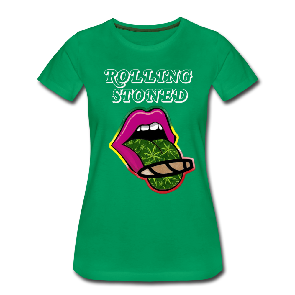 Frauen Premium T-Shirt - Rolling Stoned - Kelly Green