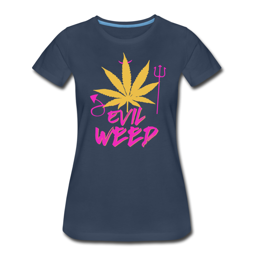Frauen Premium T-Shirt - Evil Weed - Navy