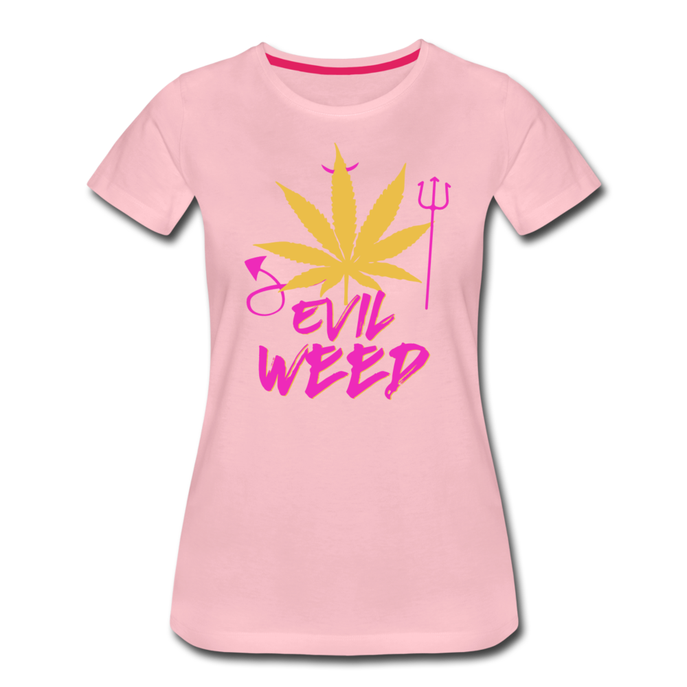 Frauen Premium T-Shirt - Evil Weed - Hellrosa