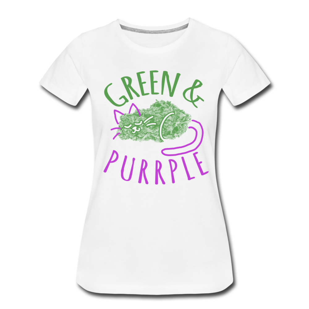 Frauen Premium T-Shirt - Green & Purple - Weiß