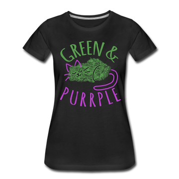 Frauen Premium T-Shirt - Green & Purple - Schwarz