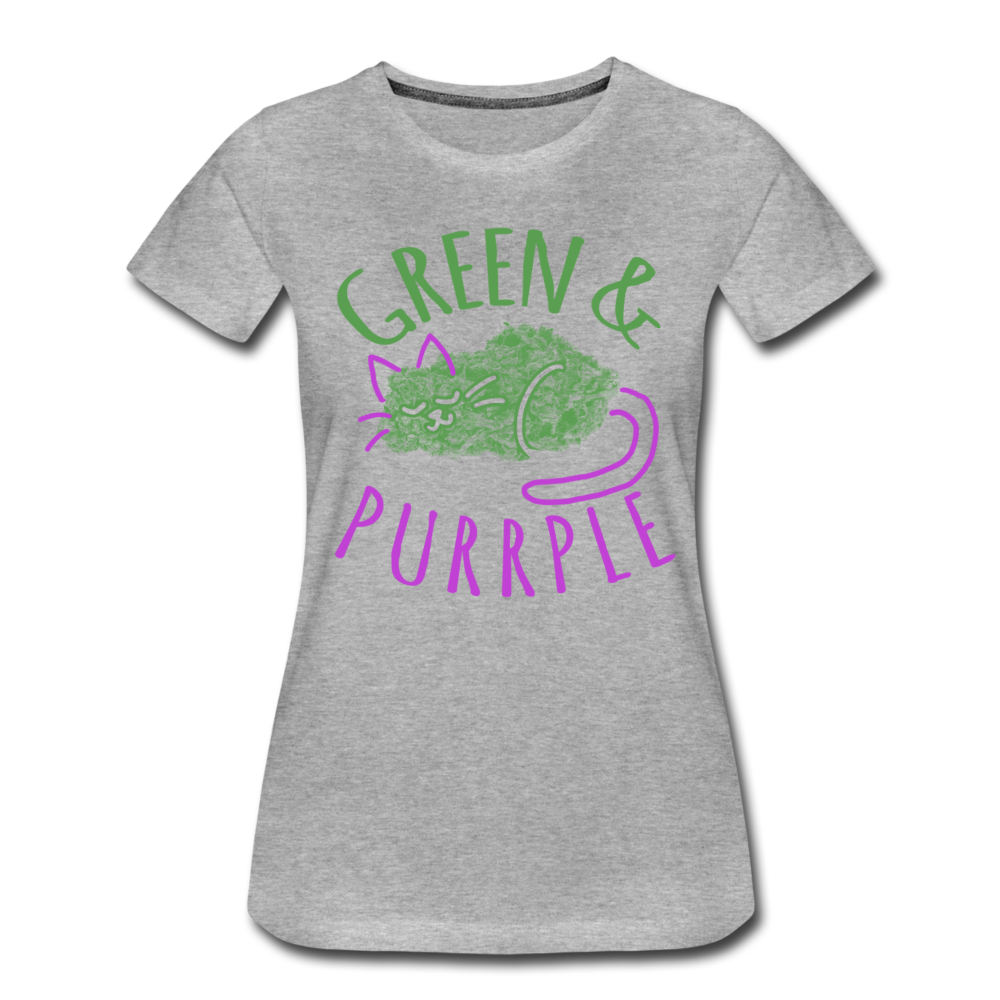 Frauen Premium T-Shirt - Green & Purple - Grau meliert