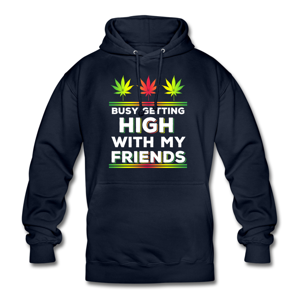 Unisex Hoodie - high with my Friends - Navy