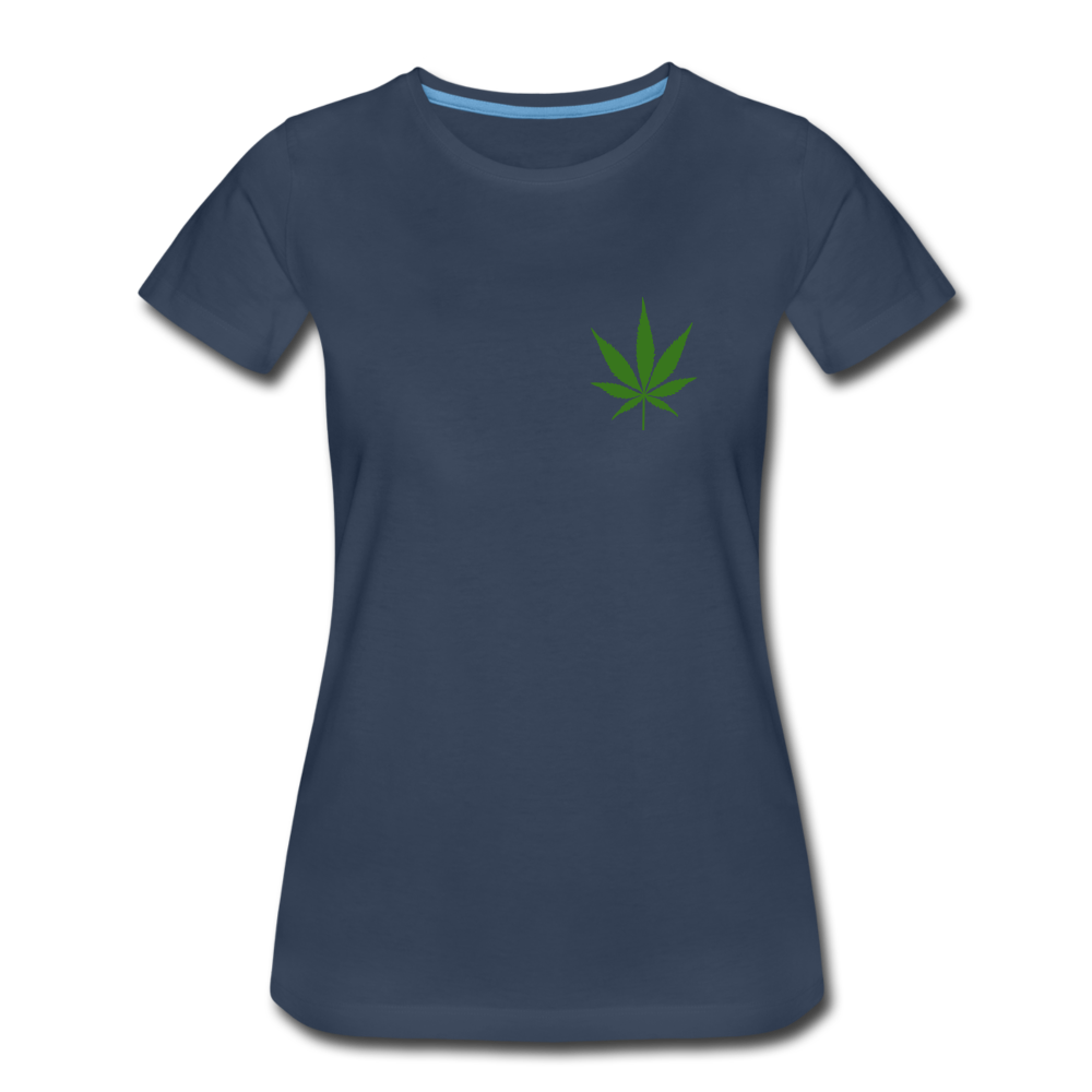Frauen Premium T-Shirt - Weed only - Navy