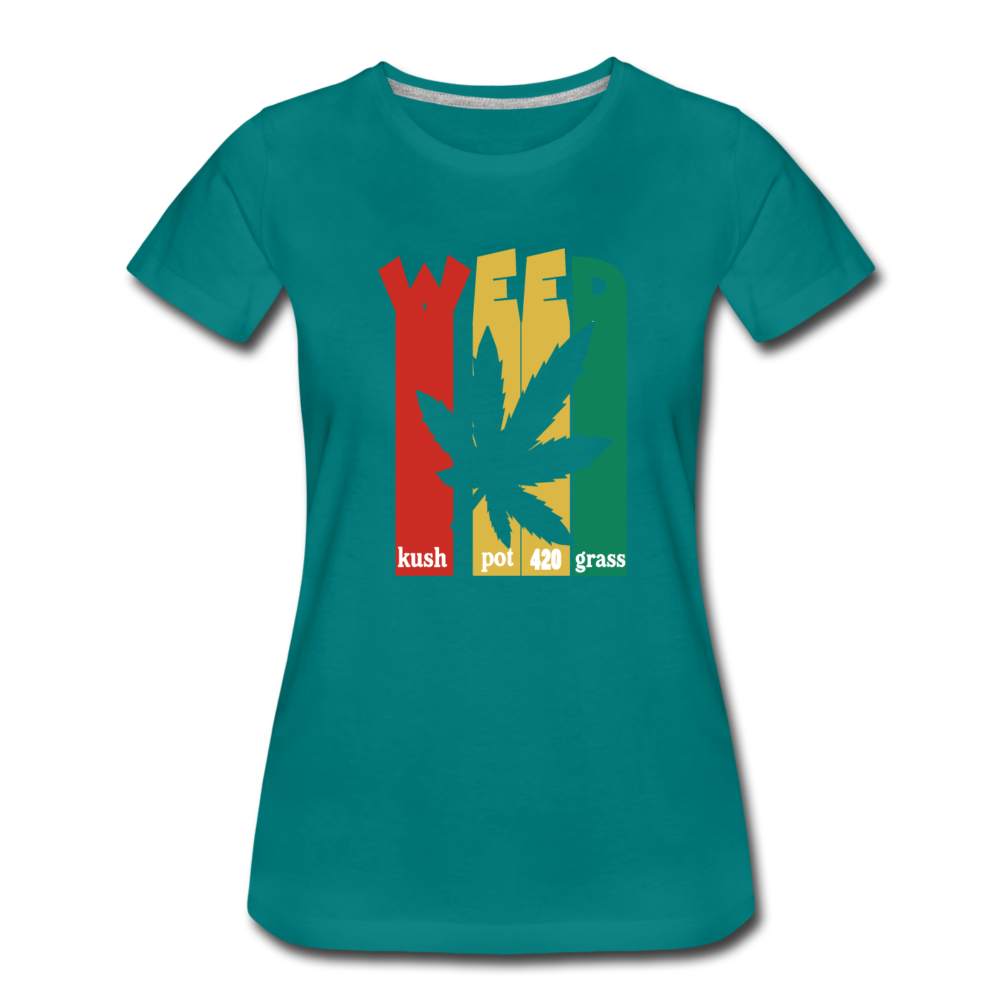 Frauen Premium T-Shirt - WEED Retro - Divablau