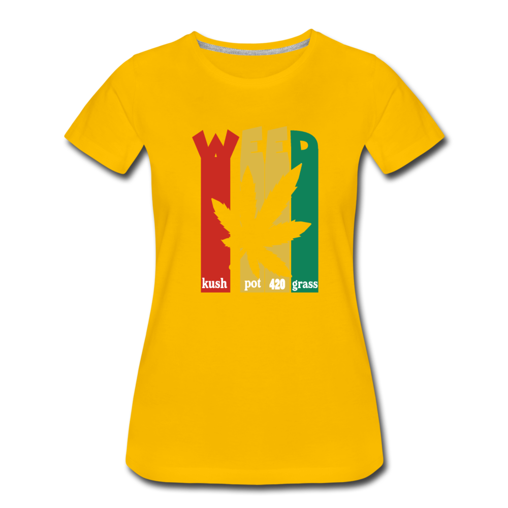 Frauen Premium T-Shirt - WEED Retro - Sonnengelb