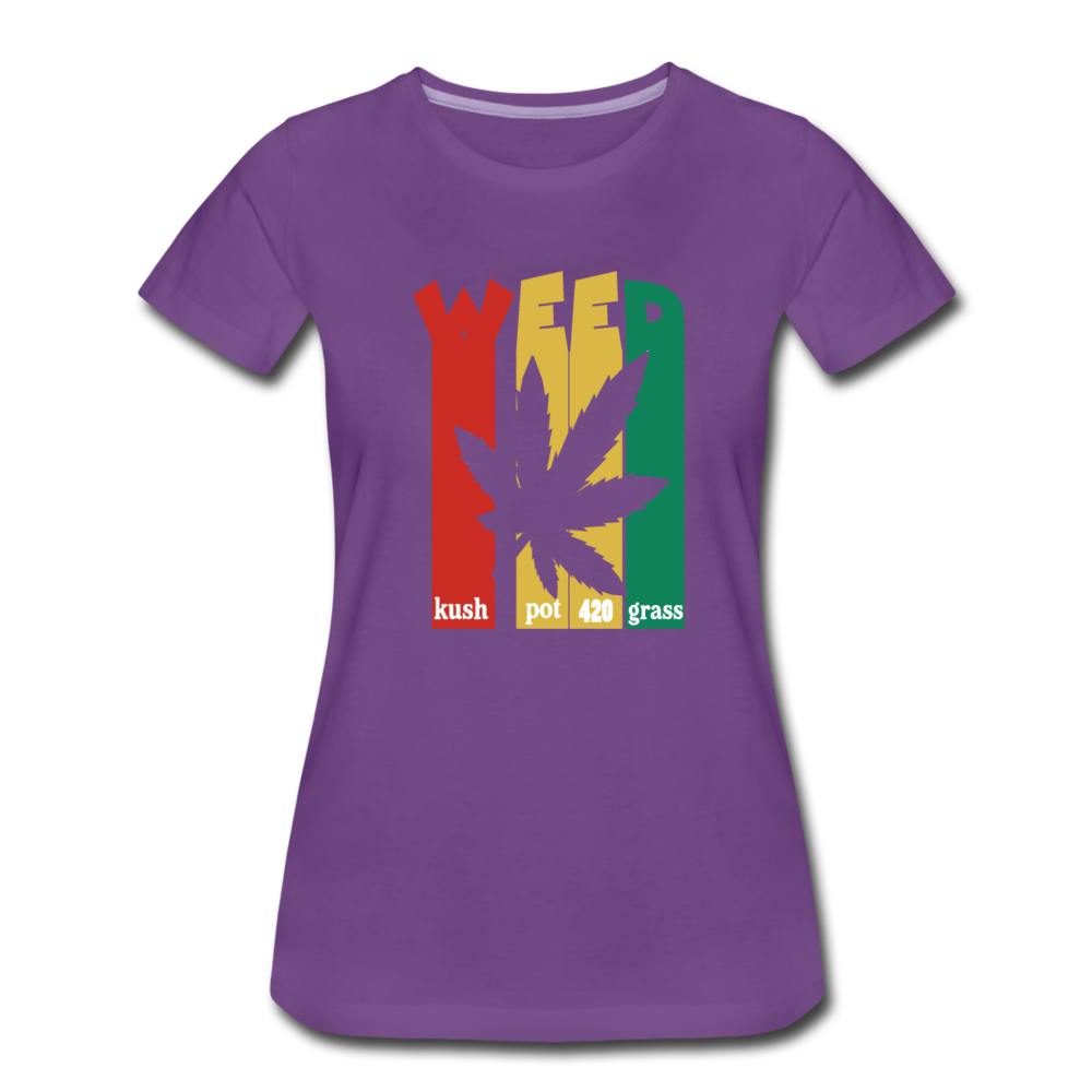 Frauen Premium T-Shirt - WEED Retro - Lila