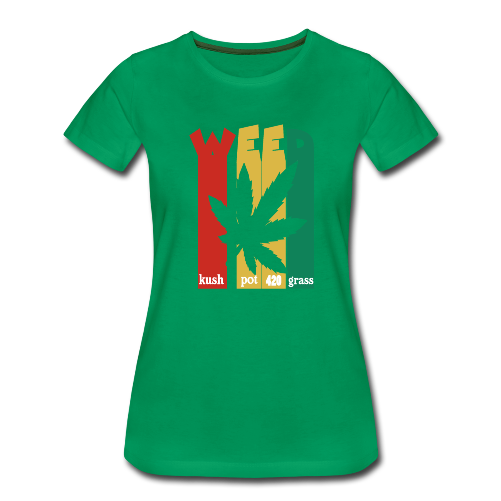 Frauen Premium T-Shirt - WEED Retro - Kelly Green