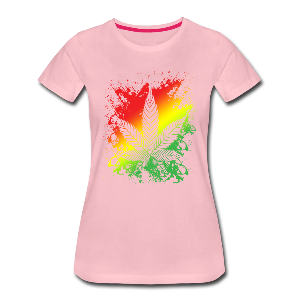 Frauen Premium T-Shirt - Weed color - Hellrosa