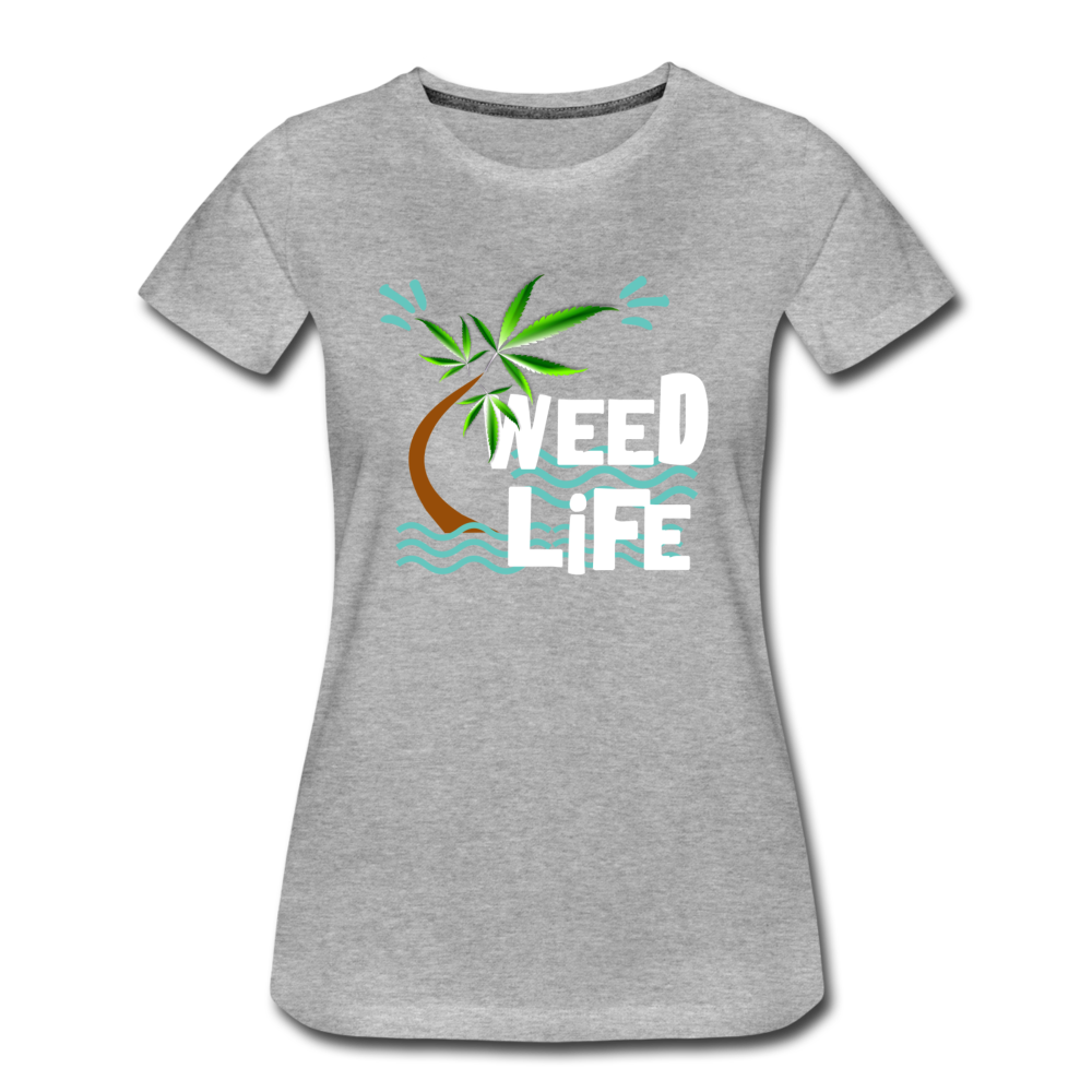 Frauen Premium T-Shirt - Weed Life - Grau meliert