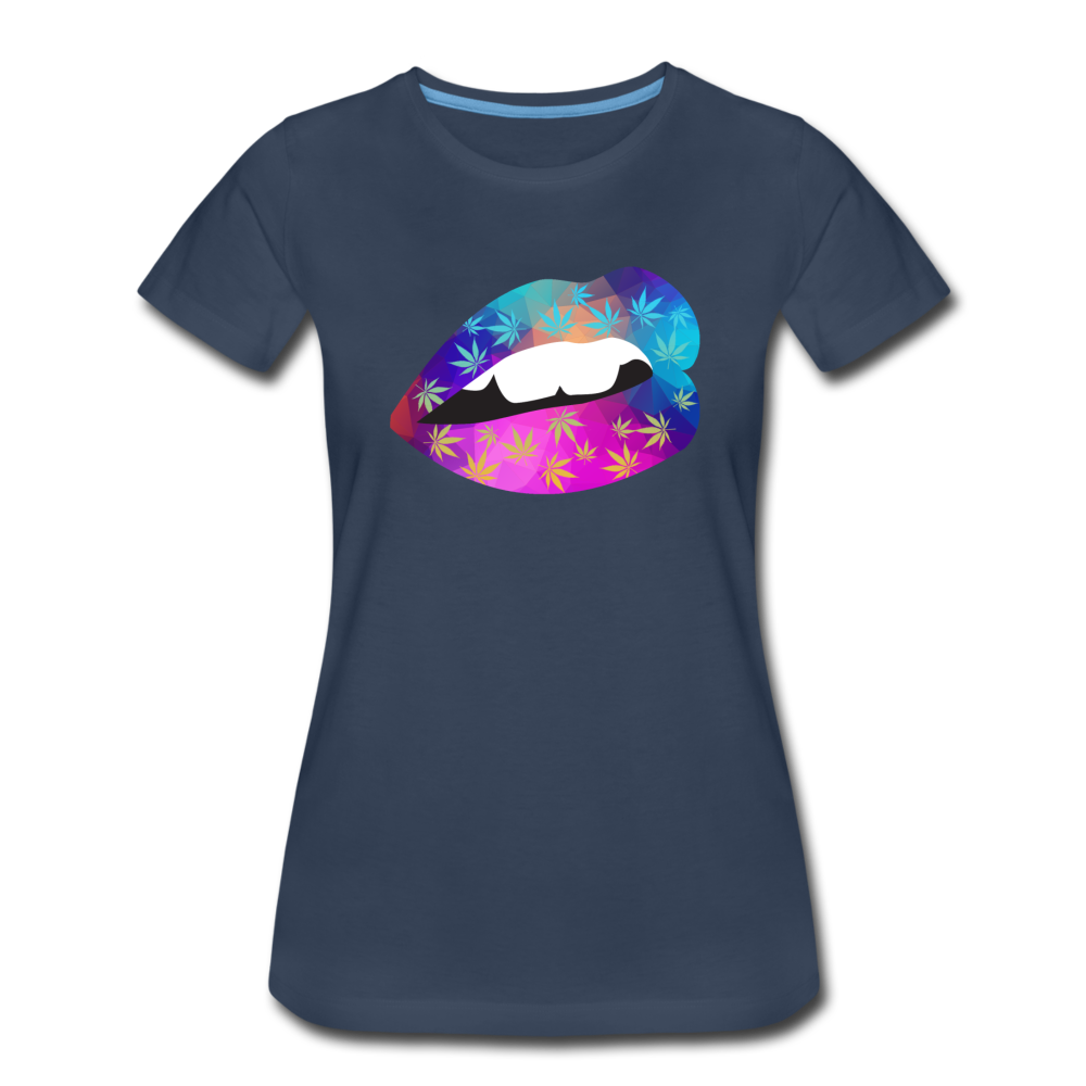 Frauen Premium T-Shirt - Lips - Navy