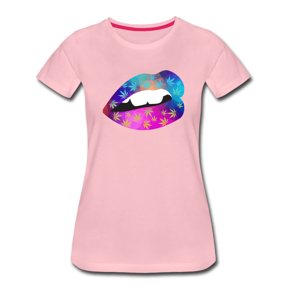 Frauen Premium T-Shirt - Lips - Hellrosa