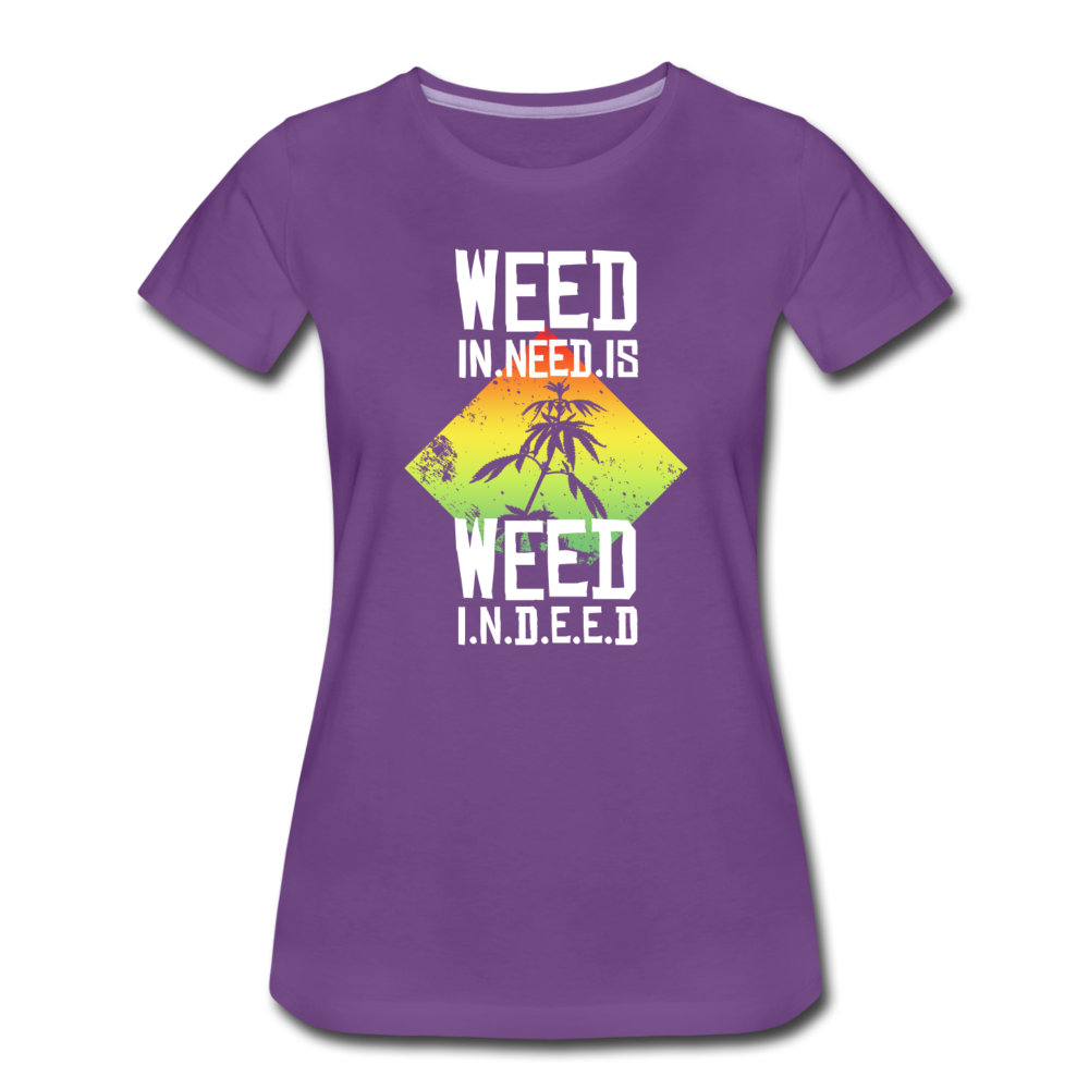 Frauen Premium T-Shirt - Weed is need - Lila