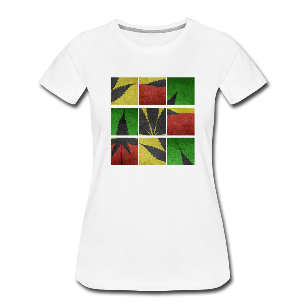 Frauen Premium T-Shirt - Weed Puzzle - Weiß