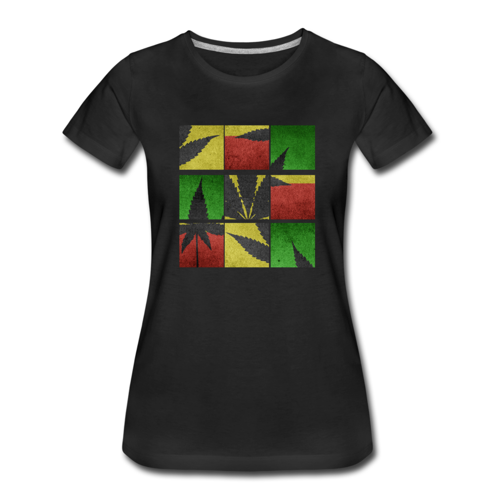 Frauen Premium T-Shirt - Weed Puzzle - Schwarz