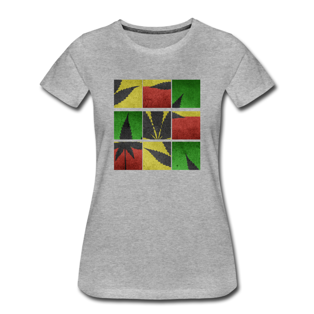 Frauen Premium T-Shirt - Weed Puzzle - Grau meliert