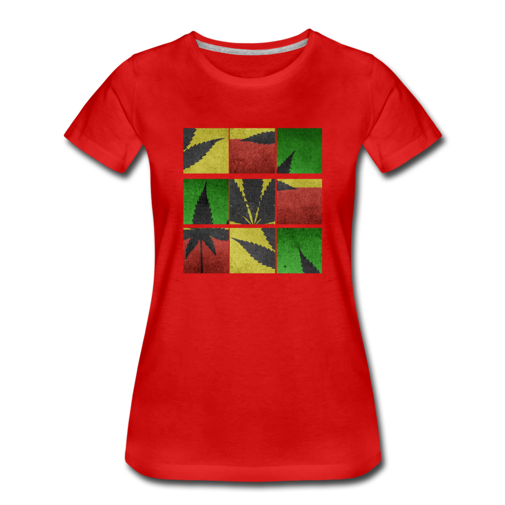 Frauen Premium T-Shirt - Weed Puzzle - Rot