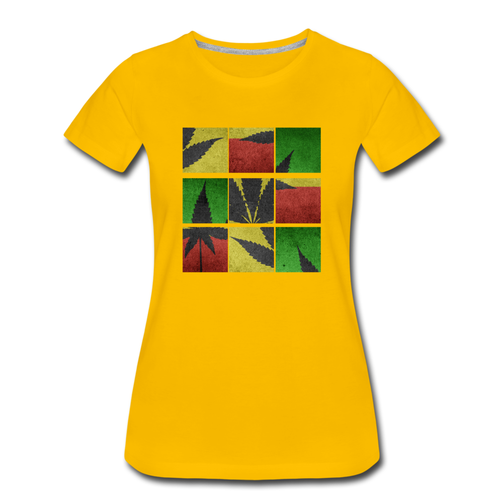 Frauen Premium T-Shirt - Weed Puzzle - Sonnengelb
