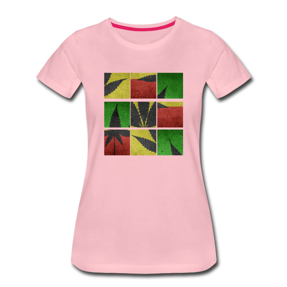 Frauen Premium T-Shirt - Weed Puzzle - Hellrosa