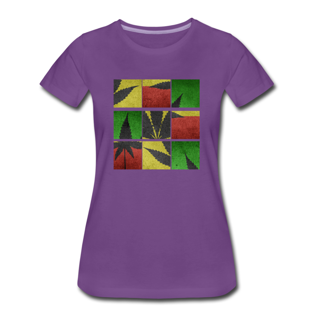 Frauen Premium T-Shirt - Weed Puzzle - Lila