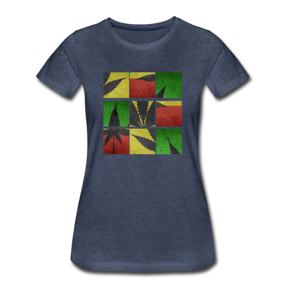 Frauen Premium T-Shirt - Weed Puzzle - Blau meliert
