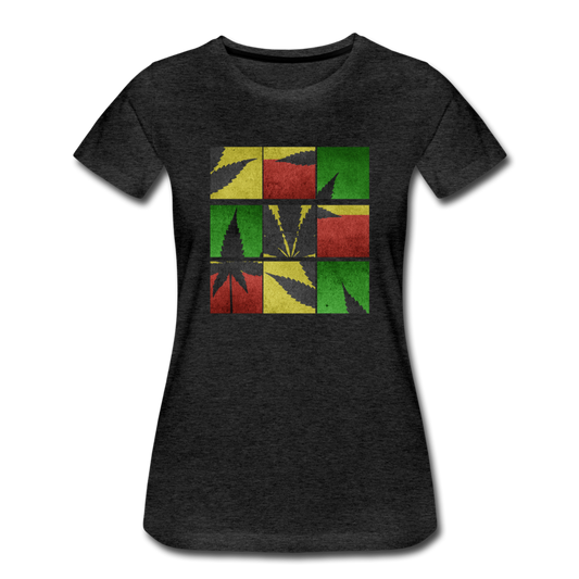 Frauen Premium T-Shirt - Weed Puzzle - Anthrazit