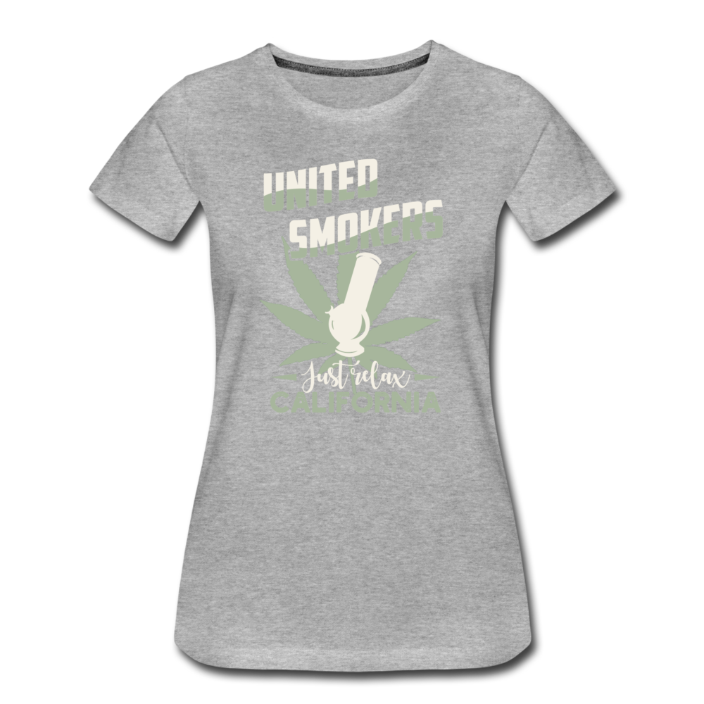 Frauen Premium T-Shirt - united smokers - Grau meliert