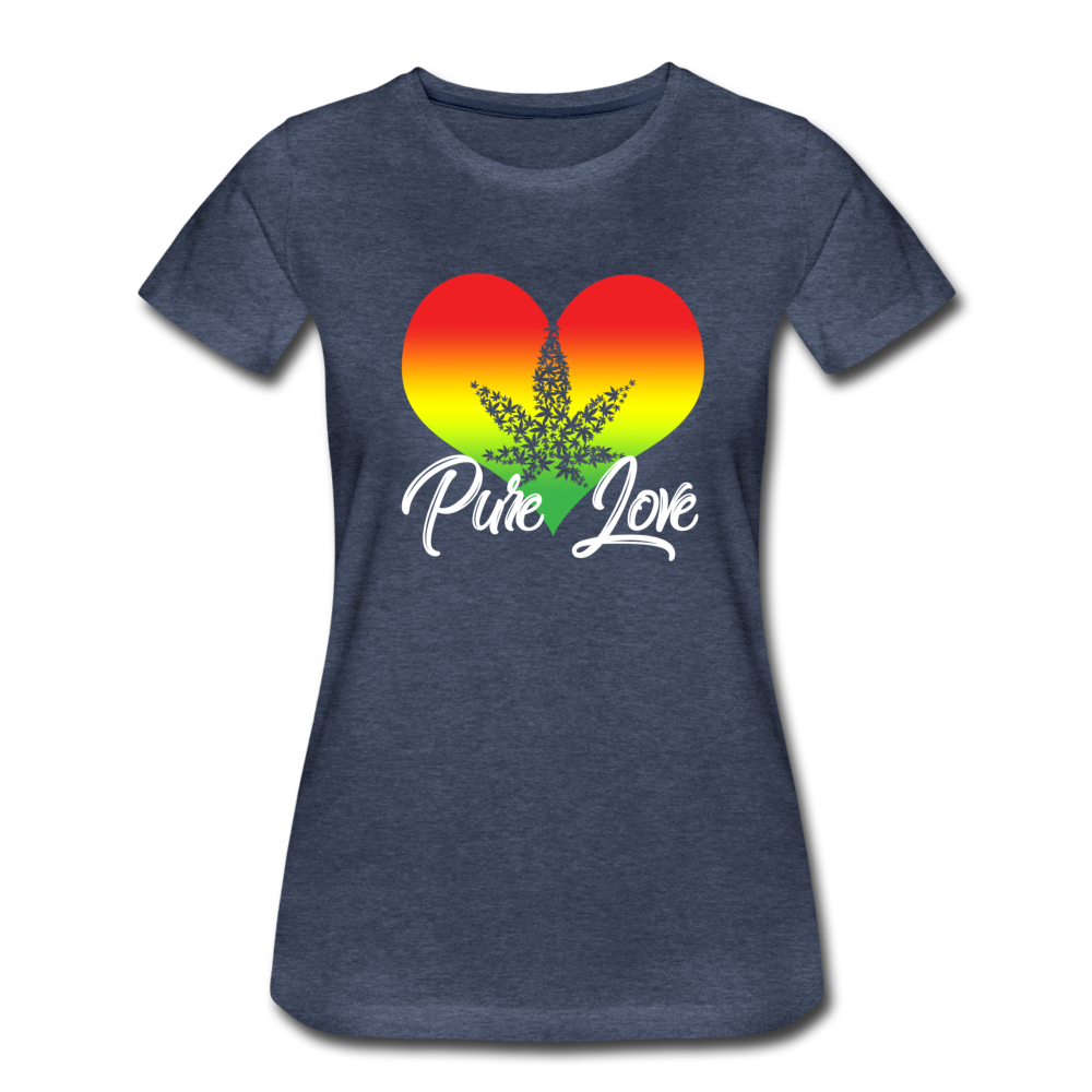 Frauen Premium T-Shirt - Pure Love - Blau meliert