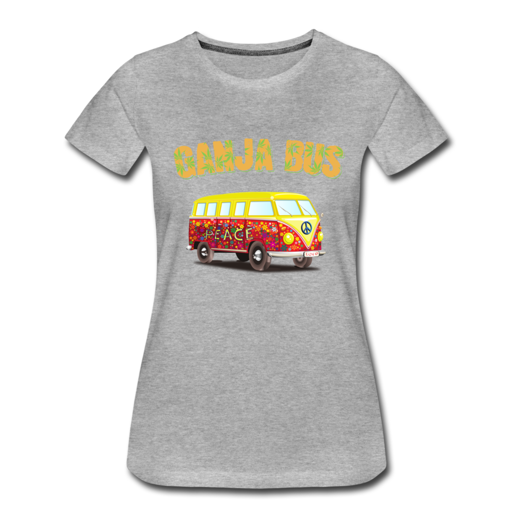 Frauen Premium T-Shirt - Ganja Bus - Grau meliert