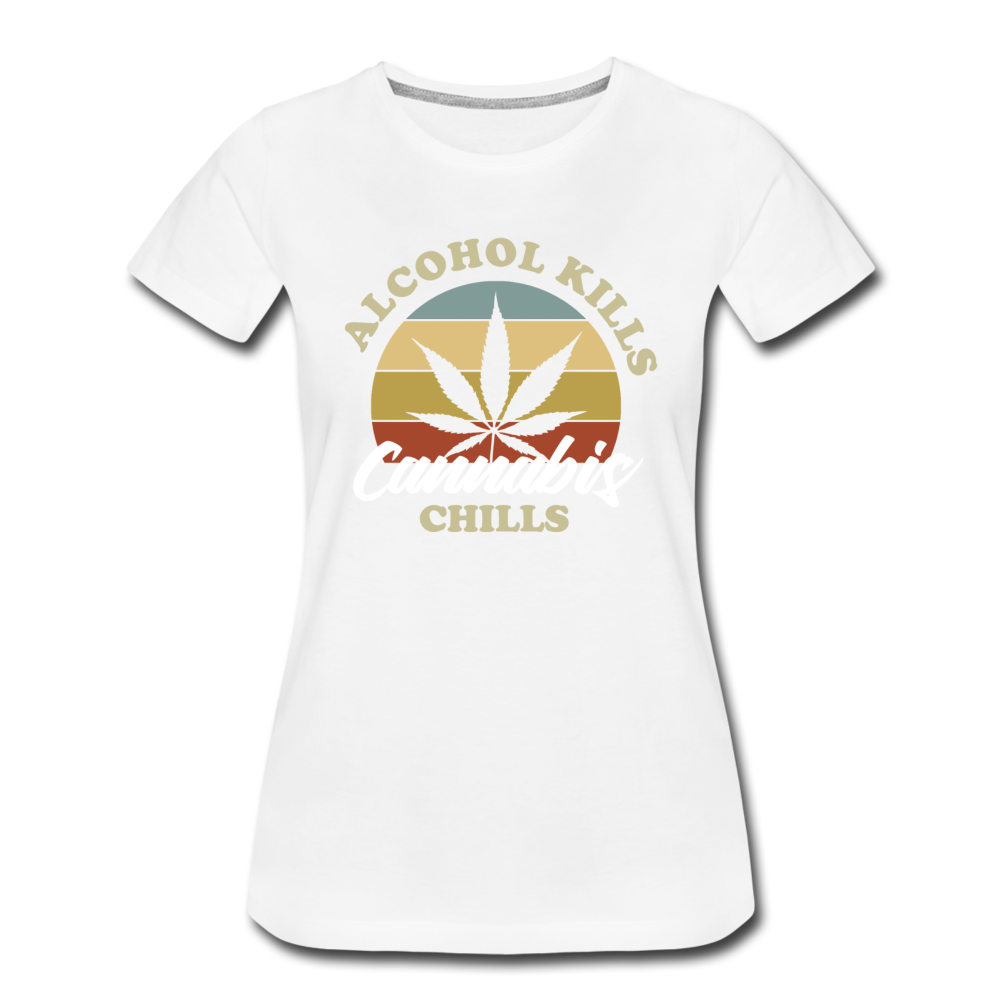 Frauen Premium T-Shirt - Cannabis Chills - Weiß