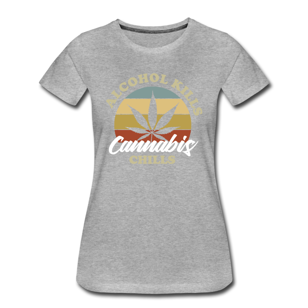 Frauen Premium T-Shirt - Cannabis Chills - Grau meliert