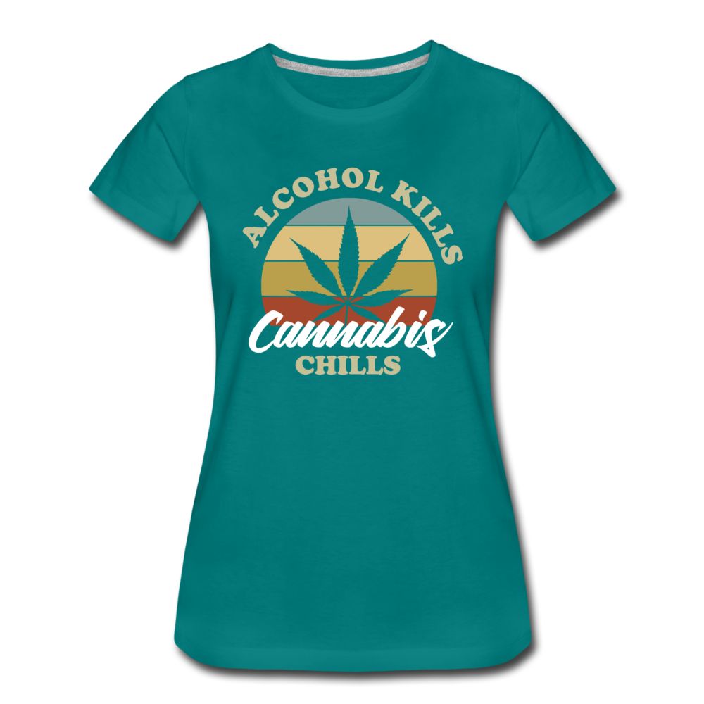 Frauen Premium T-Shirt - Cannabis Chills - Divablau