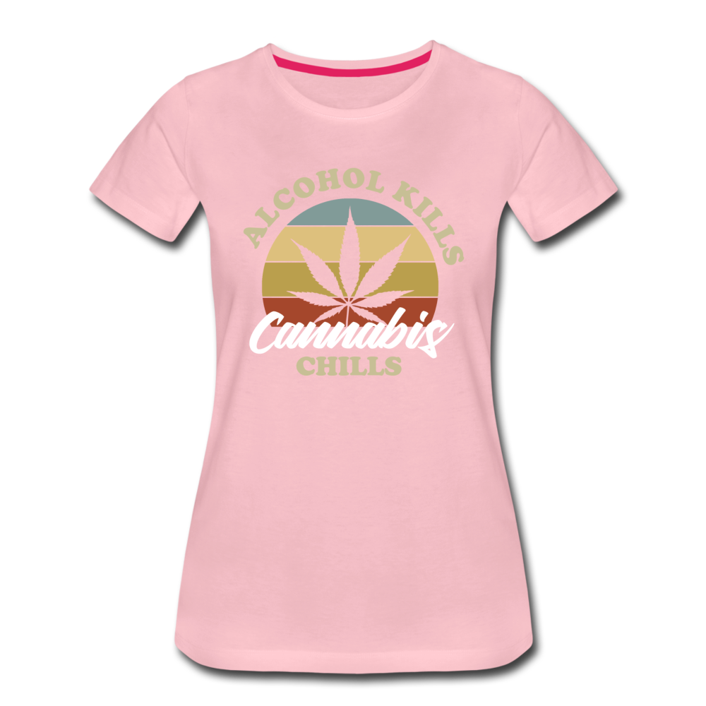 Frauen Premium T-Shirt - Cannabis Chills - Hellrosa