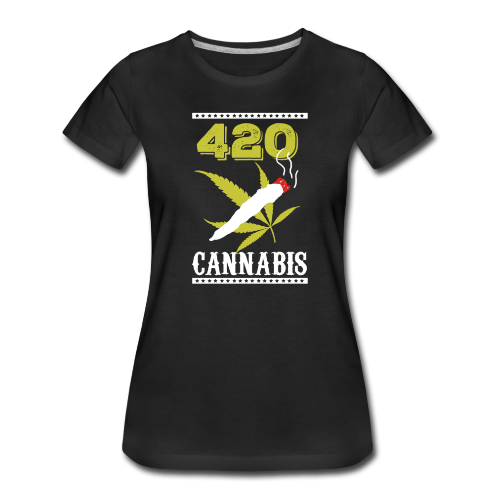 Frauen Premium T-Shirt - 420 cannabis - Schwarz