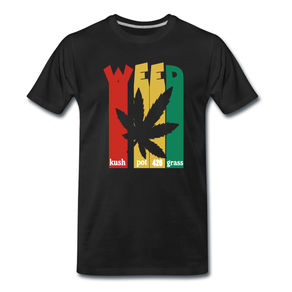 Männer Premium T-Shirt - WEED RETRO - Schwarz