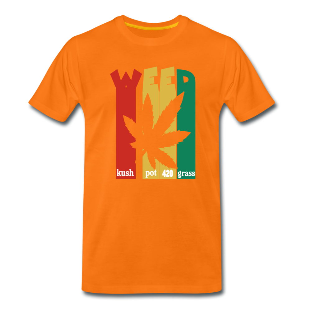 Männer Premium T-Shirt - WEED RETRO - Orange