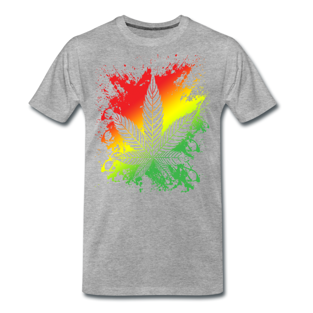 Männer Premium T-Shirt - Weed Reggae - Grau meliert