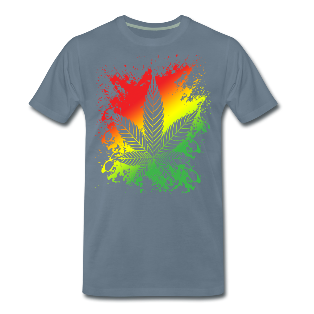 Männer Premium T-Shirt - Weed Reggae - Blaugrau