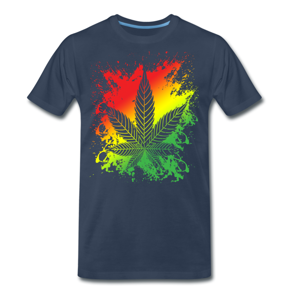 Männer Premium T-Shirt - Weed Reggae - Navy